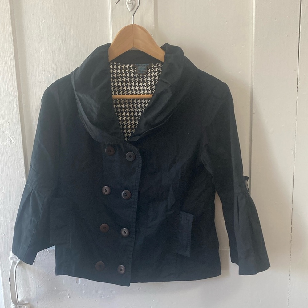 Persaman New York Black Pea Coat Timeless Elegance